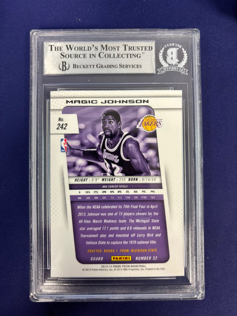 Magic Johnson Auth Auto 2013-14 Panini Prizm