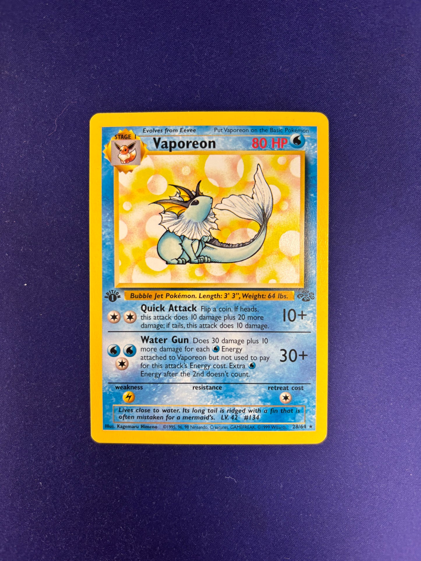 Vaporeon 28/64 First Edition