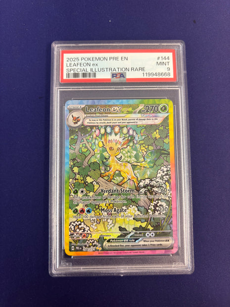 Leafeon Ex Prismatic Evolutions Holo 144/131 PSA 9