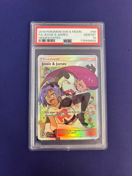Jessie & James Hidden Fates Holo 68/68 PSA 10