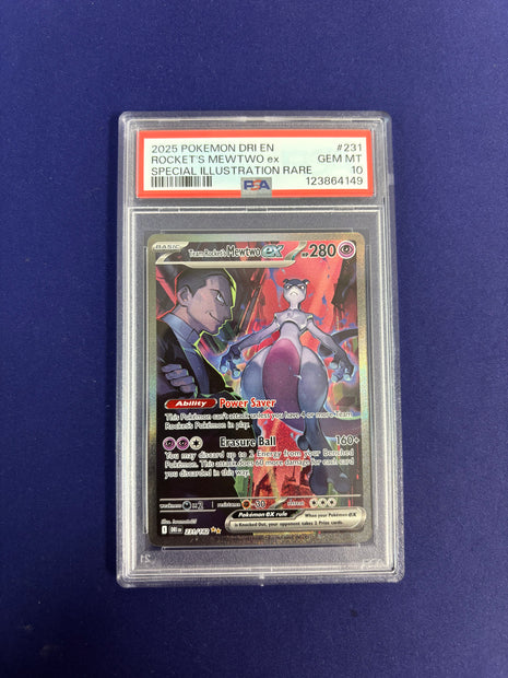Team Rocket's Mewtwo ex Holo 231/182 Destined Rivals PSA 10