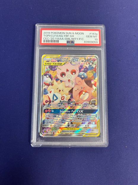 Togepi & Cleffa & Igglybuff GX Holo Sun & Moon PSA 10