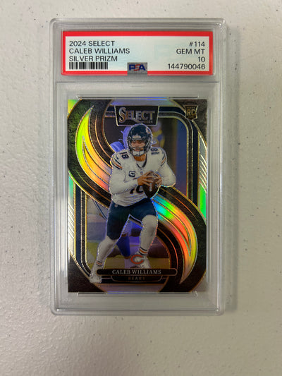 Caleb Williams [Silver Prizm] #114 - 2024 Panini Select Football PSA 10