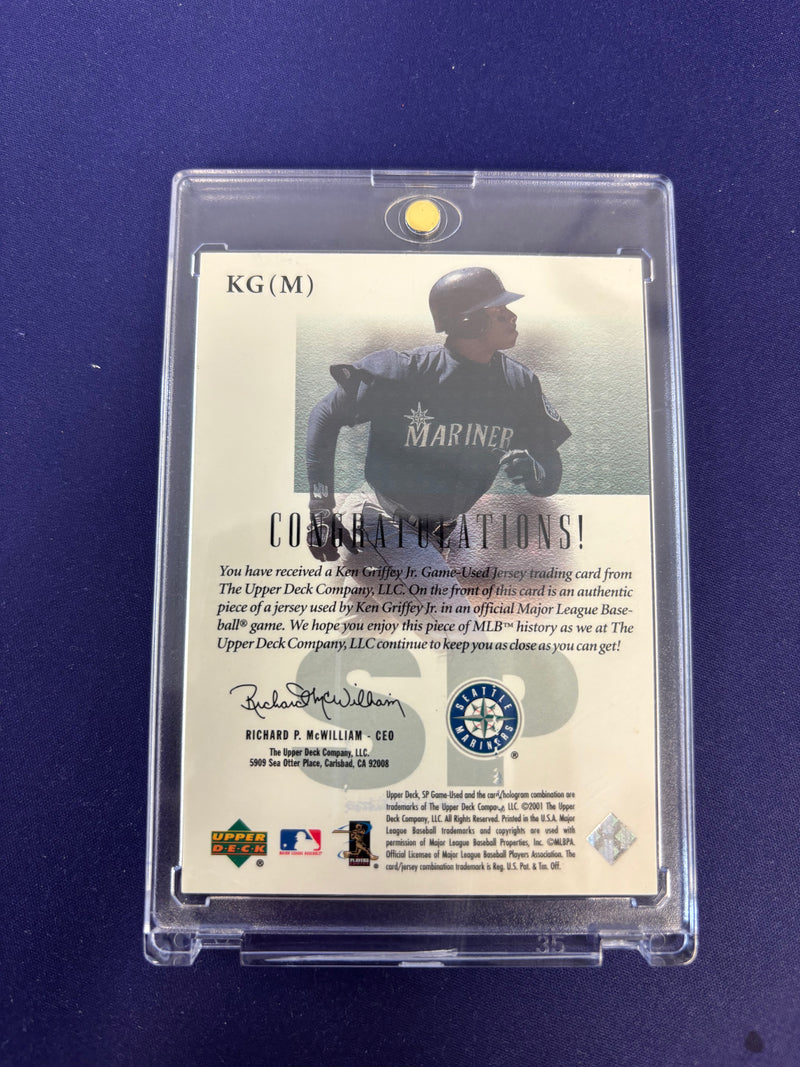 Ken Griffey Jr Authentic Fabric Game Edition 2001 Upper Deck