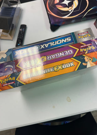 Dragonite Ex Box / Gengar Ex Box / Snorlax GX Box Sealed In Package