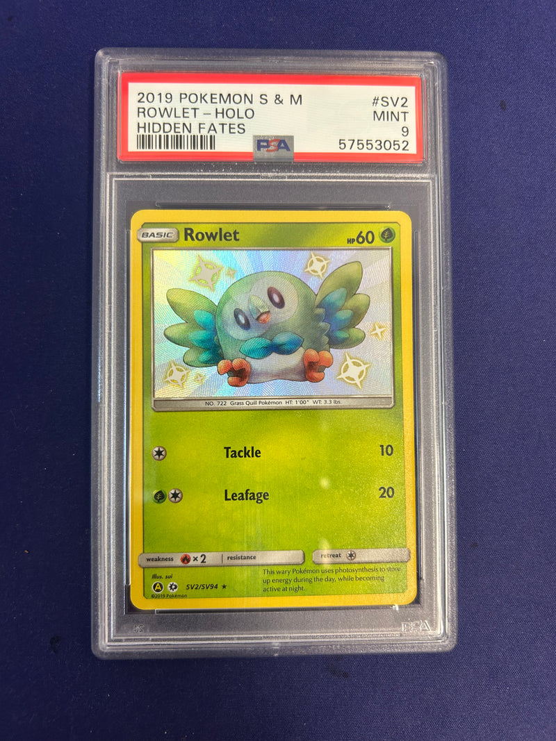 Rowlet sv2/sv94 - Hidden Fates (HIF) PSA 9