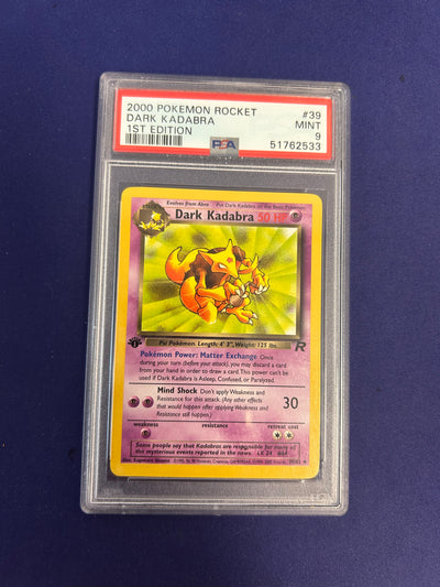 Dark Kadabra 39/82 - Team Rocket (TR) First Edition PSA 9