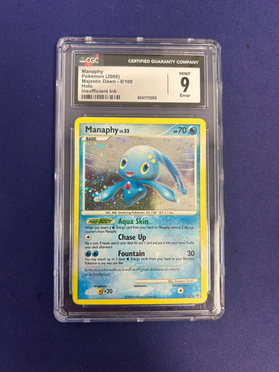 Manaphy 8/100 - Majestic Dawn (MD) CGC 9 ERROR Holo Bleed