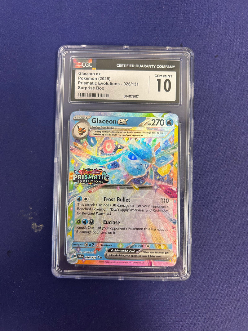 Glaceon ex 26/131 [Stamped] - Prismatic Evolutions (PRE) CGC 10