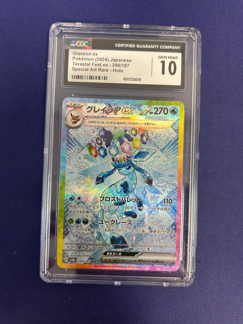 Glaceon Ex 206/187 - Japanese Terastal Festival (SV8A) CGC 10