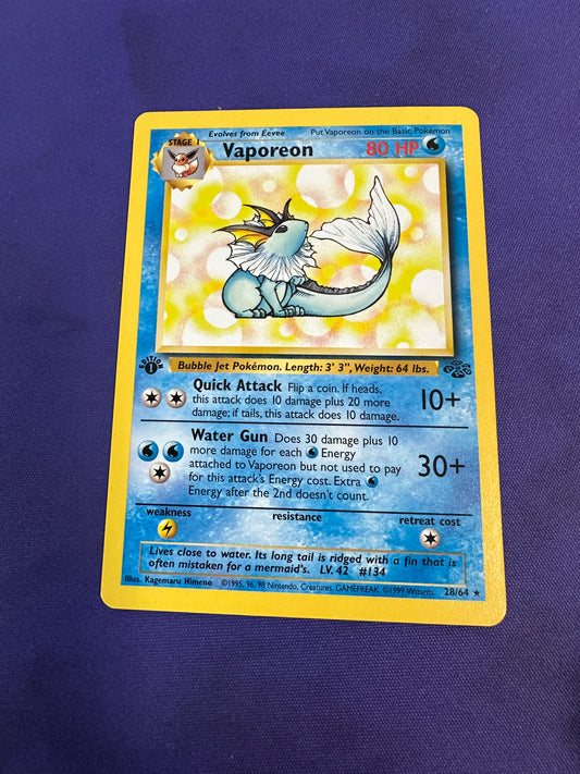 Vaporeon 1st Edition LP Jungle 28
