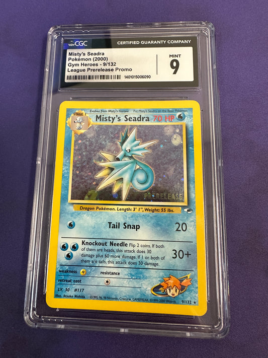 Misty's Seadra Poemon Gym Heroes 9/132 PRERELEASE CGC 9