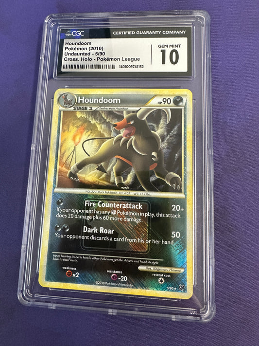 Houndoom Cross Holo CGC 10 Pokmeon League Undaunted 5/90