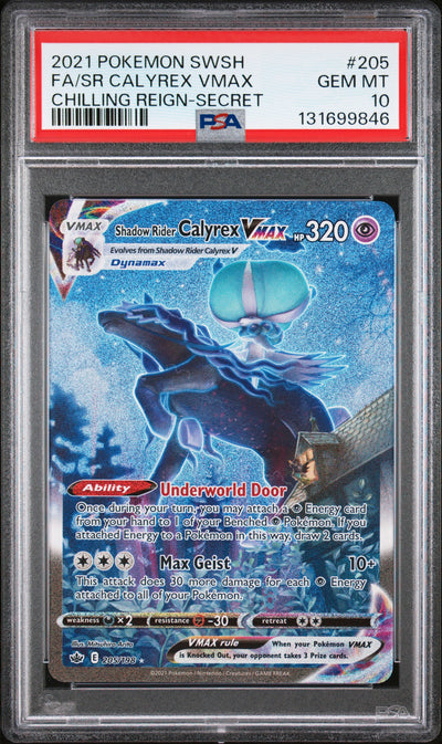 Shadow Rider Calyrex VMAX 205/198 - Chilling Reign (CRE) PSA 10