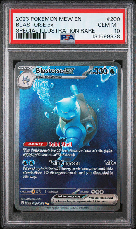 Blastoise ex 200/165 - Scarlet & Violet 151 (MEW) PSA 10