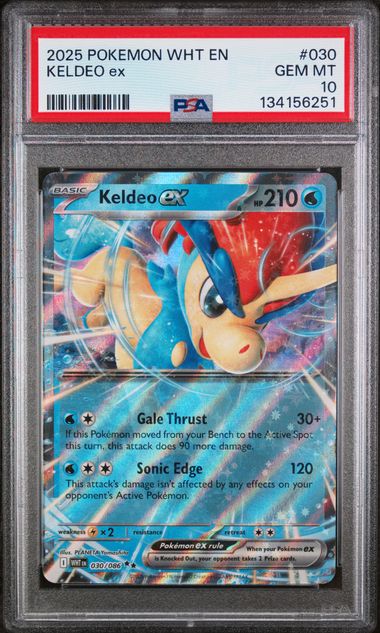 Keldeo ex 30/86 - White Flare (WHT) PSA 10