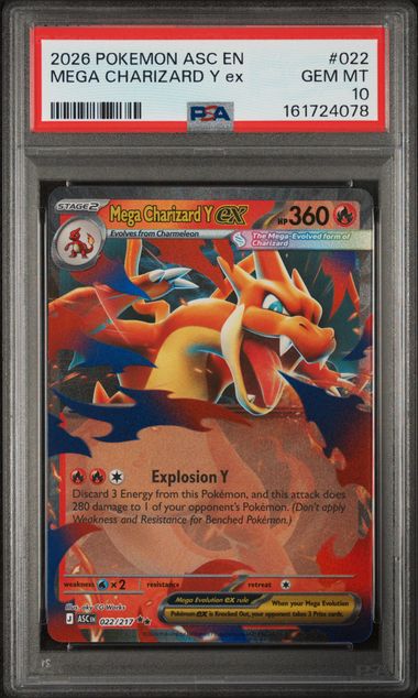 Mega Charizard Y ex 22/217 - Ascended Heroes (ASC) PSA 10