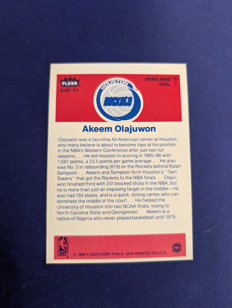 Hakeem Olajuwon Fleer 1986 *EX*