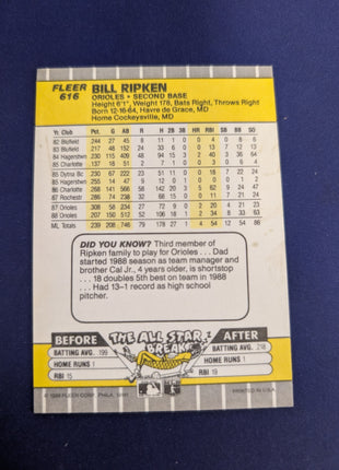 Bill Ripken 1990 Fleer FF ERROR *EX*