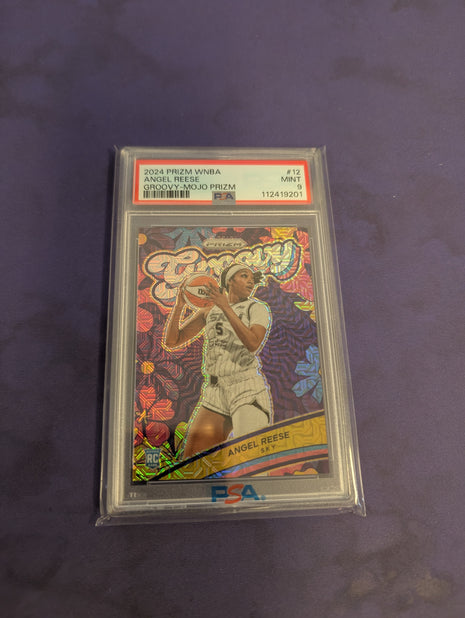 Angel Reese RC /25 PSA 9 Groovy Mojo Prizm 2024-25