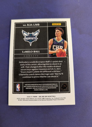 LaMelo Ball RC RPA /99 Rookie Jersey Autographs 2020-21 Panini One
