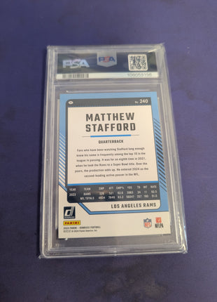 Matthew Stafford Black Press Proof /10 Donruss PSA 10 2024 Panini