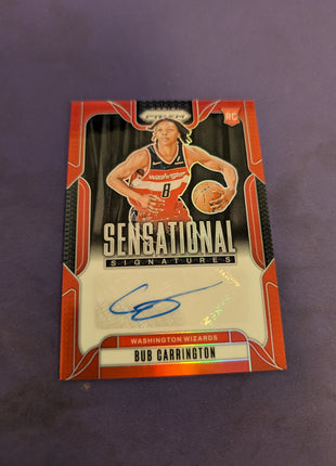 Bub Carrington RC Auto Sensational Signatures Red Prizms 99/99 2024-25