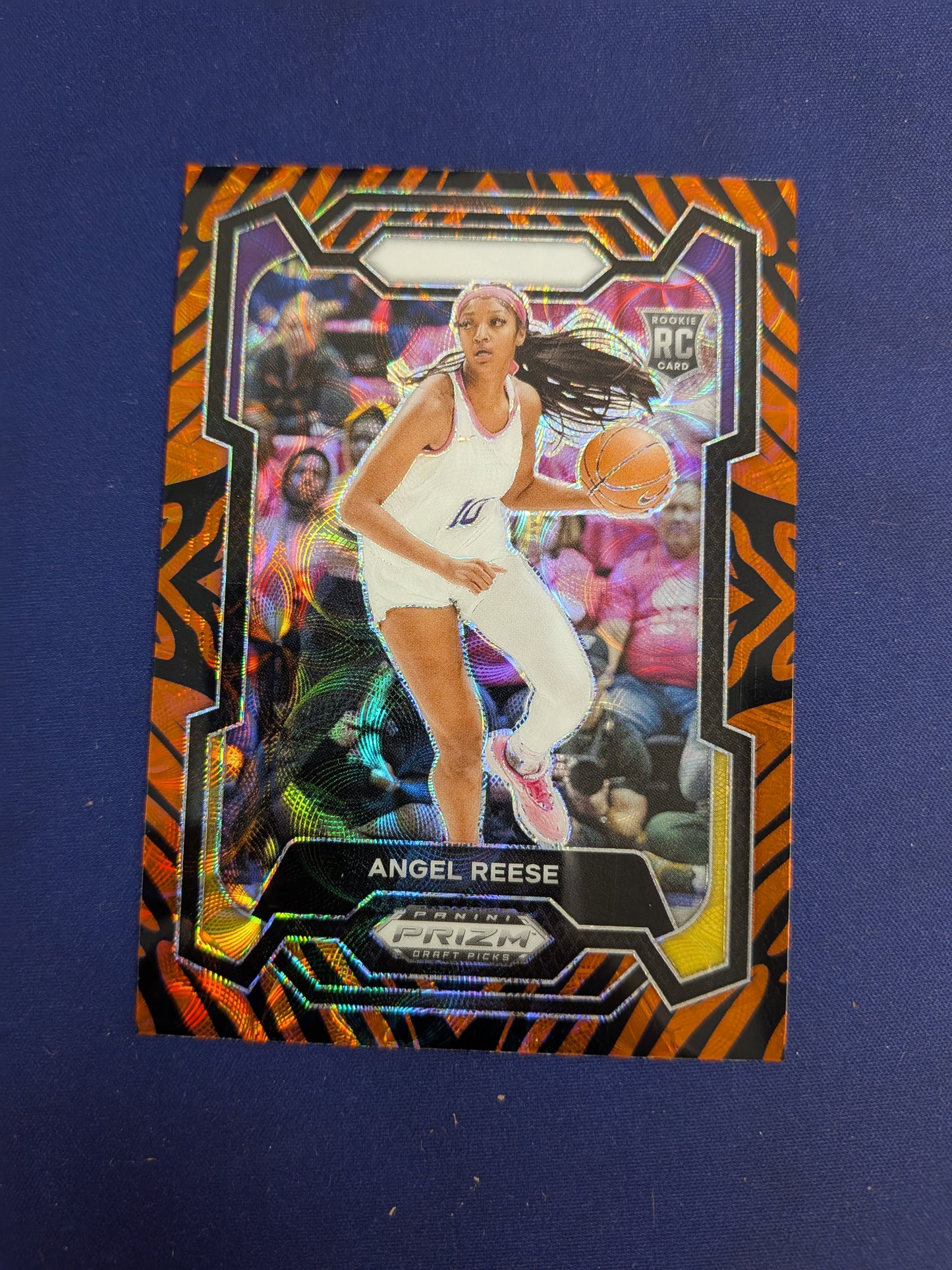 Angel Reese 2024 Prizm Draft Picks Tiger Stripe SSP RC