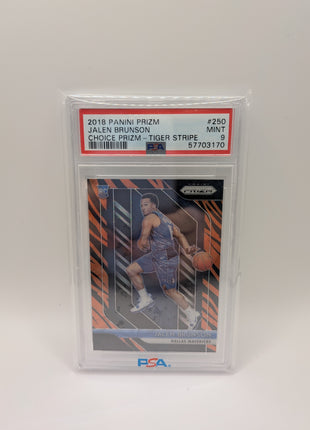 Jalen Brunson PSA 9 Tiger Stripe RC 2018-19 Prizm