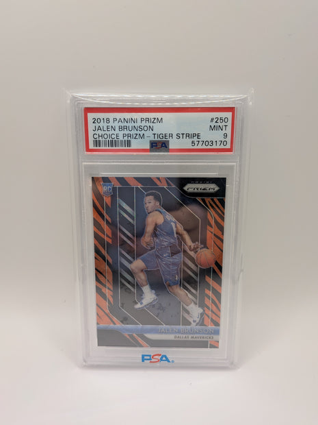 Jalen Brunson PSA 9 Tiger Stripe RC 2018-19 Prizm