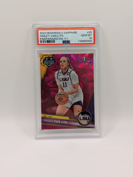 Hailey Van Lith RC Padparadscha Superfractor 1/1 Bowman Chrome PSA 10 2023-24 Topps