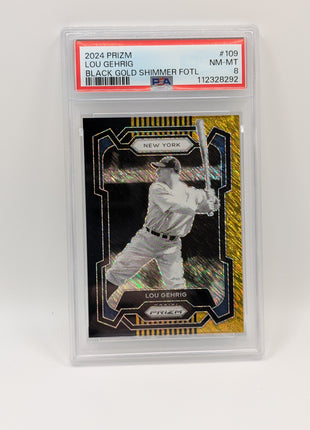 Lou Gehrig Black Gold Shimmer Prizms FOTL /3 PSA 8 2024 Panini