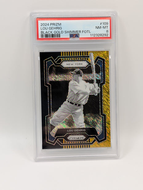Lou Gehrig Black Gold Shimmer Prizms FOTL /3 PSA 8 2024 Panini