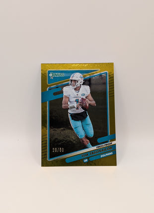 Tua Tagovailoa Gold Press Proof /50 2021 Donruss