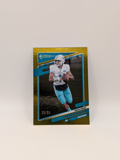 Tua Tagovailoa Gold Press Proof /50 2021 Donruss