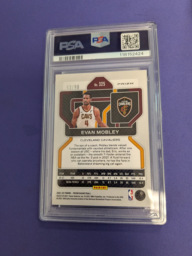 Evan Mobley Purple Prizm RC /99 PSA 9 2021-22 Prizm