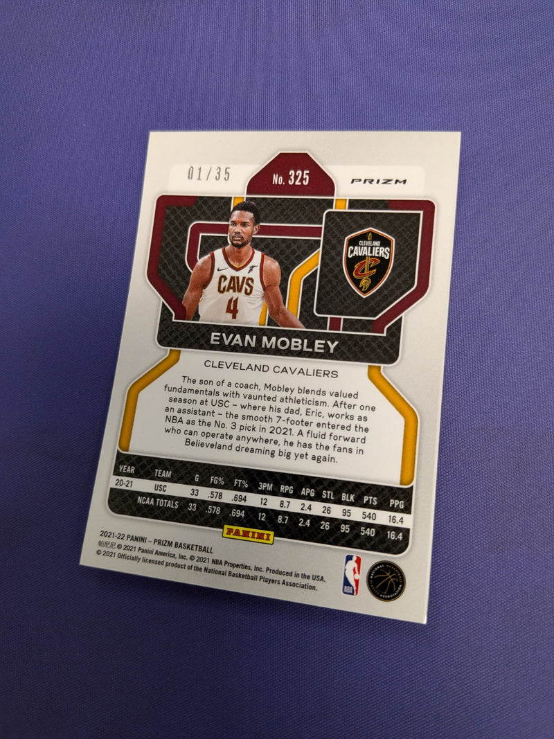 Evan Mobley Purple Pulsar 1/35 RC 2021-22 Prizm