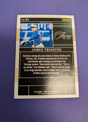 James Triantos 8/8 Black Prospect Card 2025 Panini Three & Two