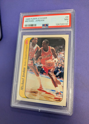 Michael Jordan RC PSA 7 #8 1986-87 Fleer Sticker