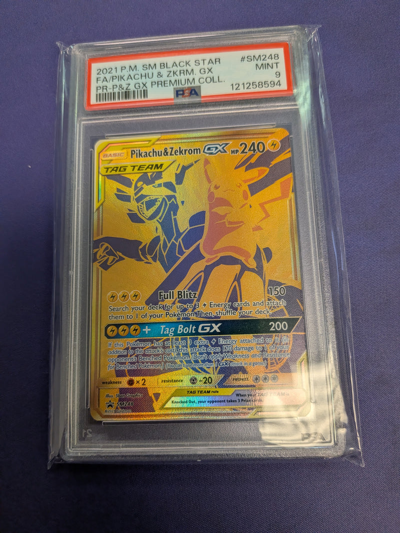 Pikachu & Zekrom GX SM248 Black Star PSA 9