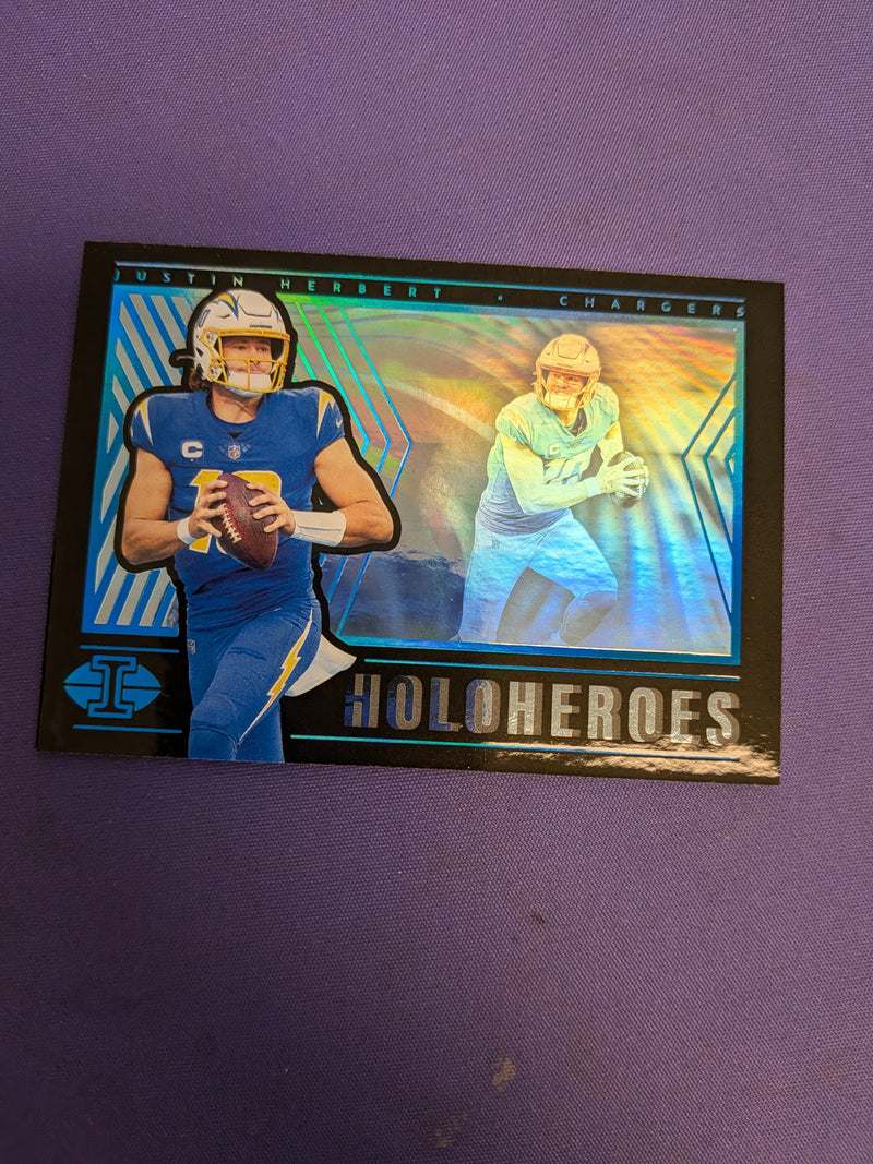 Justin Herbert Platinum True 1/1 Holoheroes 2022 Illusions #13