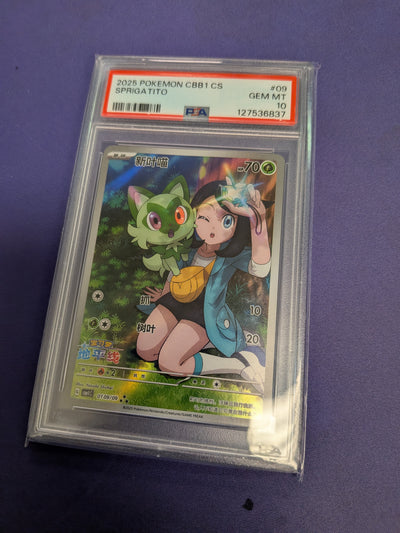 Sprigatito 109/ [Horizons Full Art] - Chinese Gem Pack (CBB1C) PSA 10