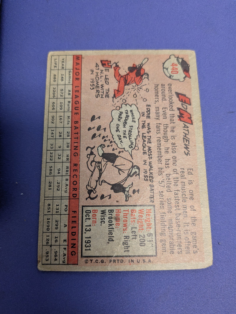 1958 Eddie Mathews PR #440