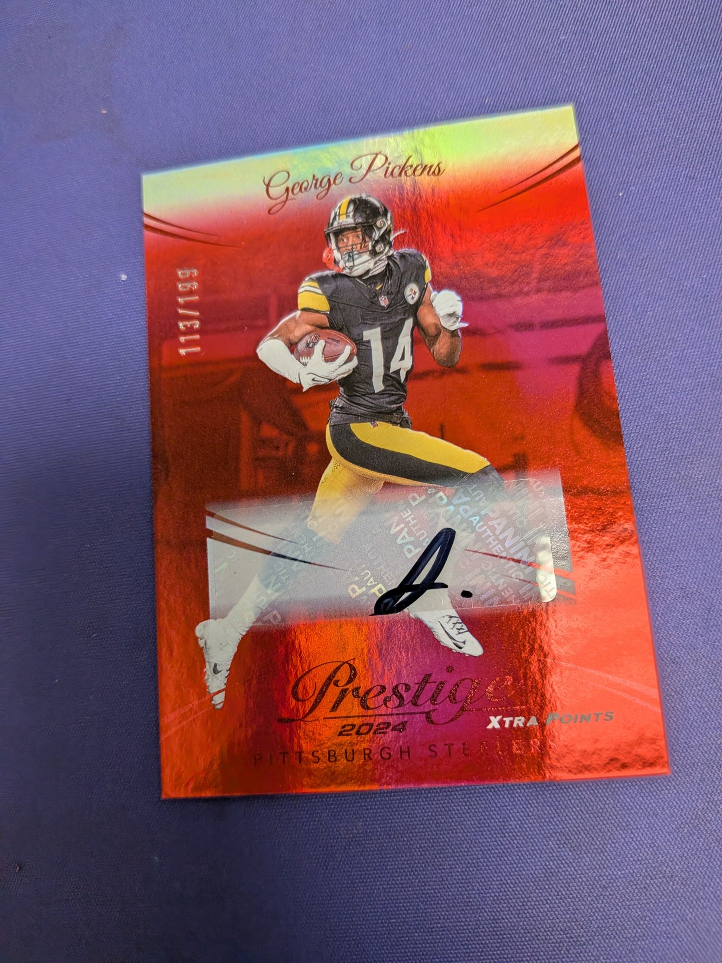 George Pickens Xtra Points Red /199 AUTO 2024 Prestige