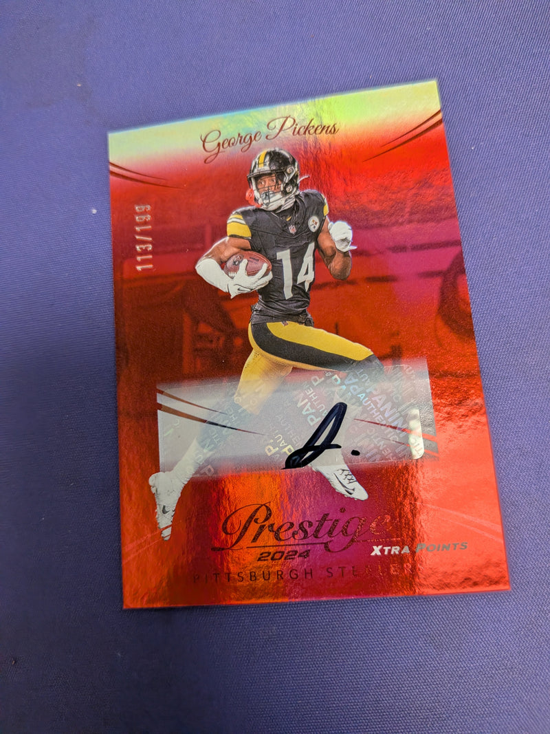 George Pickens Xtra Points Red /199 AUTO 2024 Prestige
