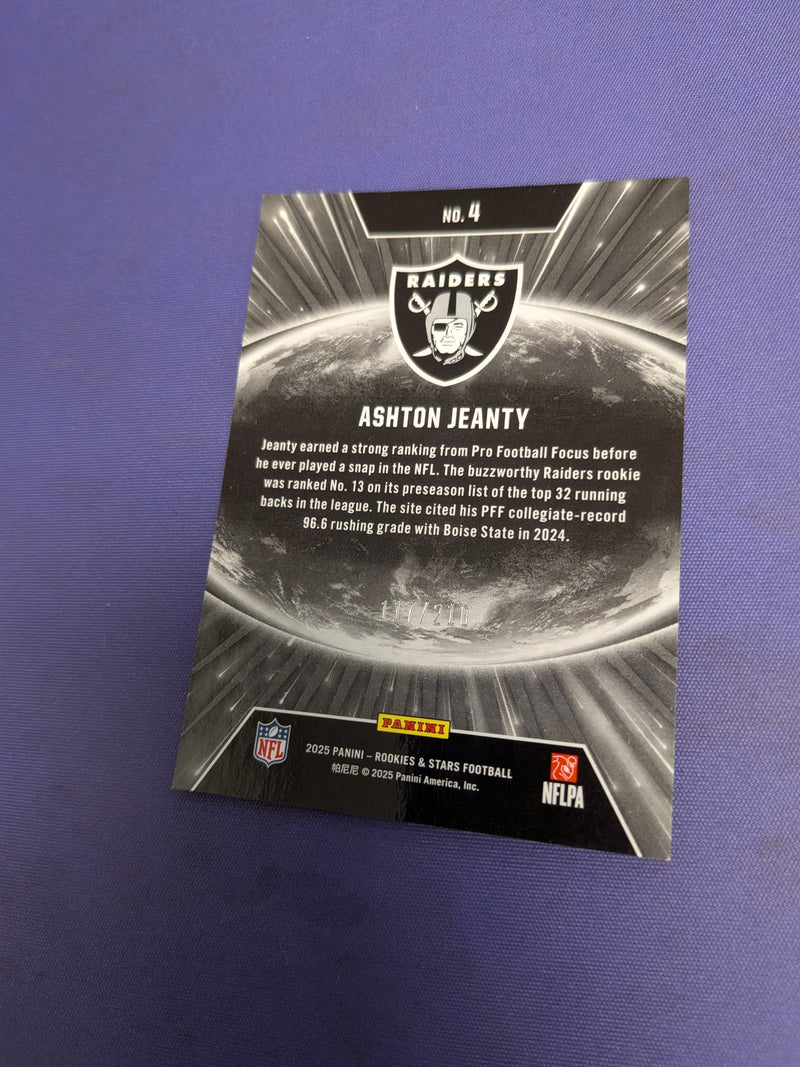 Ashton Jeanty RC /210 2025 Rookies and Stars