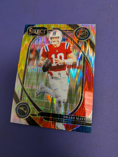 Drake Maye Club Level Red Yellow Shock RC 2024 Select