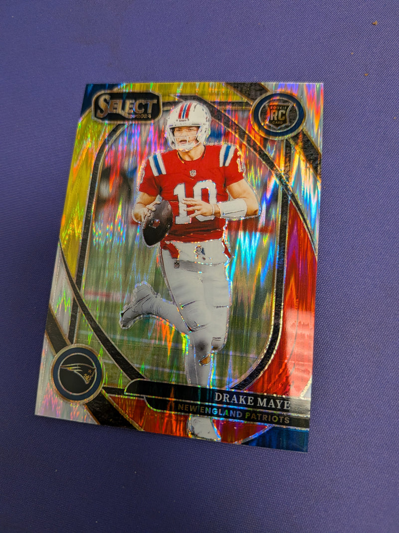 Drake Maye Club Level Red Yellow Shock RC 2024 Select