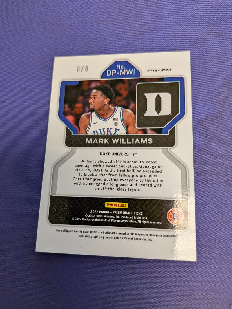 Mark Williams Green Scope Choice 8/8=1/1 2022 Prizm Draft Picks RC