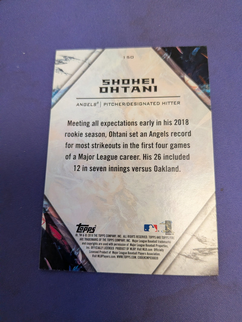Shohei Ohtani 2018 Topps Fire RC